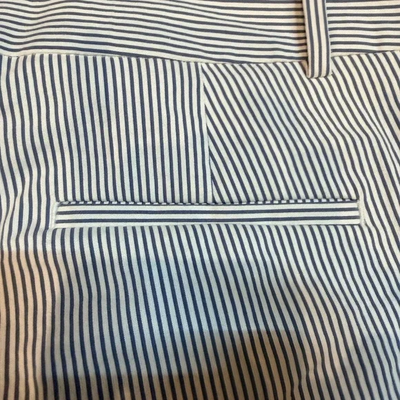 Ann Taylor Factory Signature 8P Navy White Pinstripe Petite Dress Pants - Picture 9 of 10